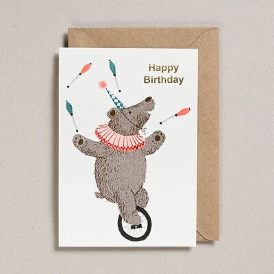 Konfetti-Haustierkarten – Packung mit 6 – Happy Birthday Bear