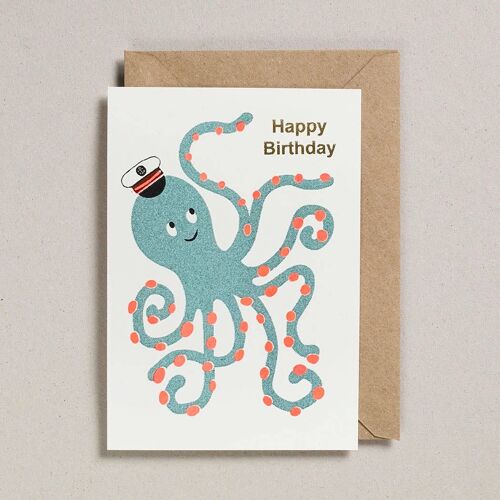 Confetti Pets Cards - Pack of 6 - Happy Birthday Octopus