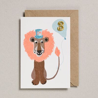 Cartes Confetti Pets - Paquet de 6 - Lion - 3 ans