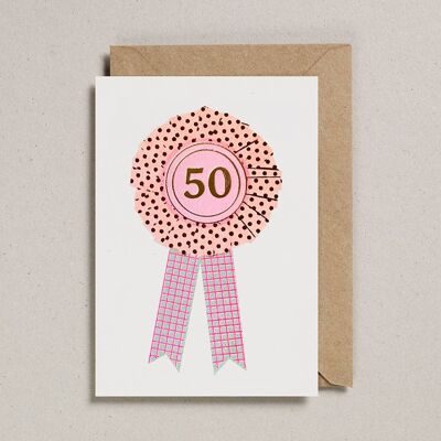 Riso Rosette Cards - Pack of 6 - Age 50
