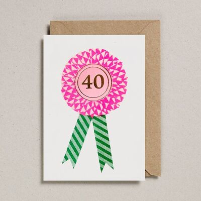 Riso Rosette Cards - Pack of 6 - Age 40