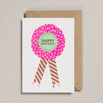Riso Rosette Cards - Pack of 6 - Happy Birthday 3