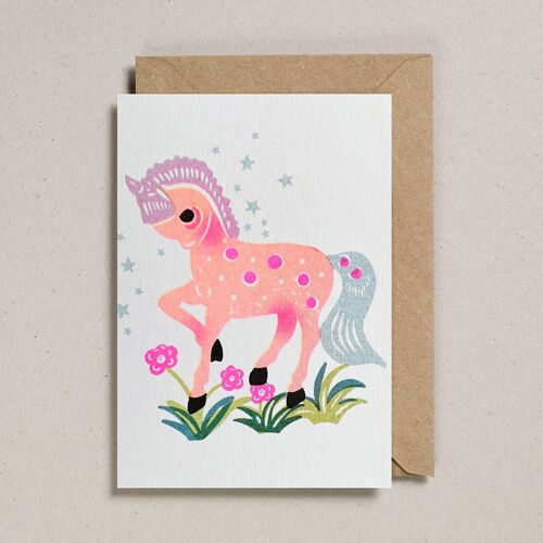 Riso Papercut Cards (Pack of 6) Pony Peach