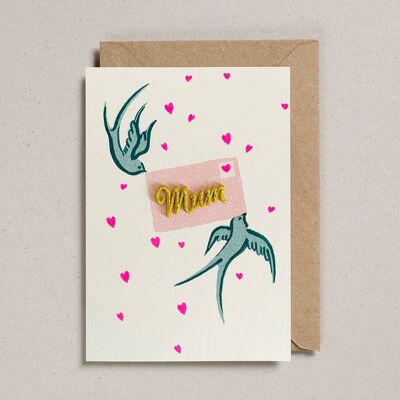 Mum Card - Pack of 6 - Birds with Letter
