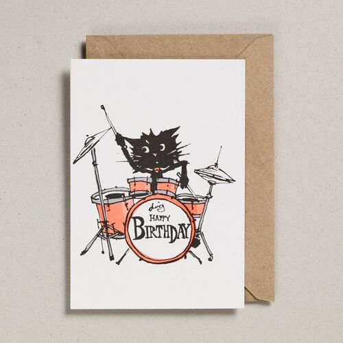 Rascals Cards - Pack of 6 - Drumming Cat