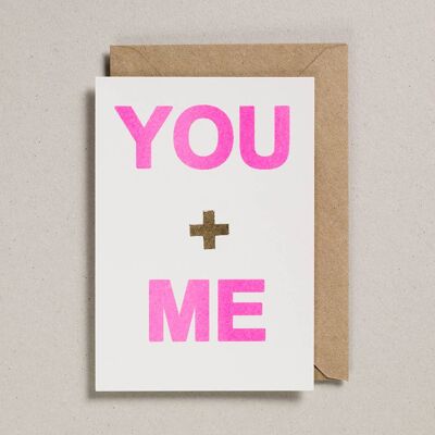 Valentines Card - Pack of 6 - You to Me Pink