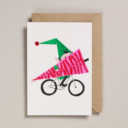 Riso Christmas - Pack of 6 - Elf on Bike