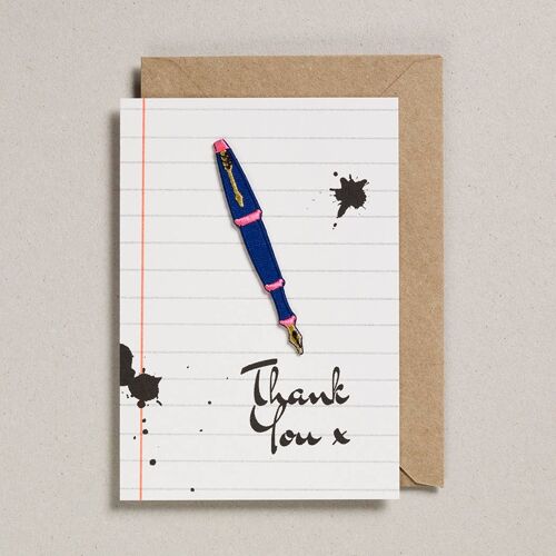Write On With Cards - Pack of 6 - Fountain Pen - Thanks