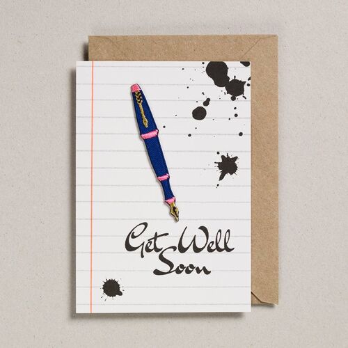 Write On With Cards - Pack of 6 - Fountain Pen - Get Well