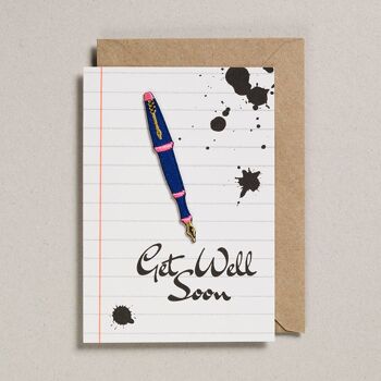 Write On With Cards - Lot de 6 - Stylo plume - Get Well