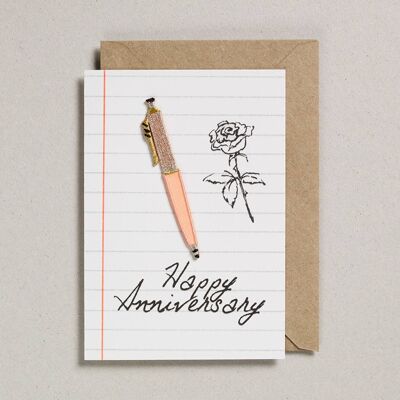 Write On With Cards - Paquet de 6 - Stylo pêche - Anniversaire
