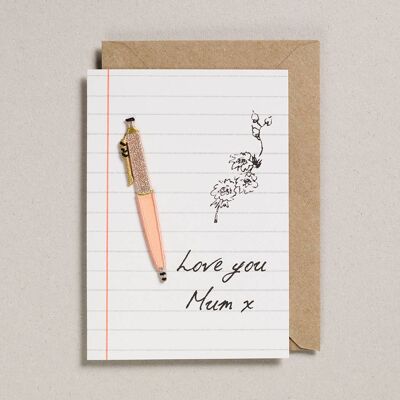 Scrivi con le carte - Confezione da 6 - Penna Peach - Mum