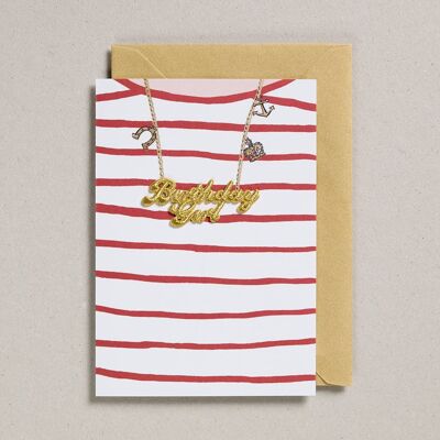 Gold Word Card - Pack of 6 - Birthday Girl Red T-Shirt