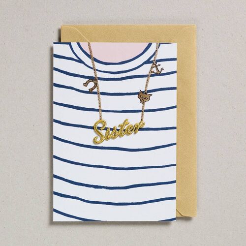 Gold Word Card - Pack of 6 - Sister Breton Stripe