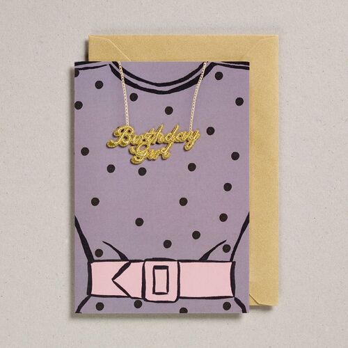 Gold Word Card - Pack of 6 - Birthday Girl Grey Black