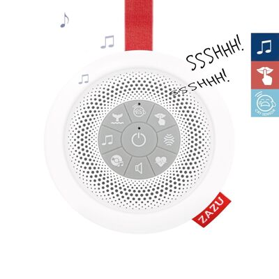 Suzy The Baby Shusher – Aide au sommeil et sucette pour bébé | 7 mélodies apaisantes, dont Heartbeat et White Noise | Machine sonore en déplacement avec capteur de cri | Volume variable | Arrêt automatique