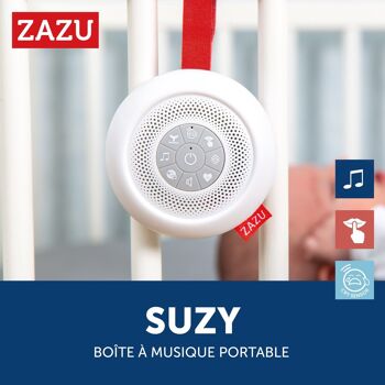Suzy The Baby Shusher – Aide au sommeil et sucette pour bébé | 7 mélodies apaisantes, dont Heartbeat et White Noise | Machine sonore en déplacement avec capteur de cri | Volume variable | Arrêt automatique 2