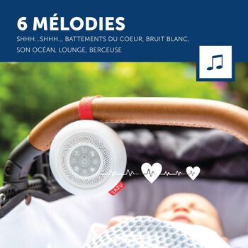 Suzy The Baby Shusher – Aide au sommeil et sucette pour bébé | 7 mélodies apaisantes, dont Heartbeat et White Noise | Machine sonore en déplacement avec capteur de cri | Volume variable | Arrêt automatique 3