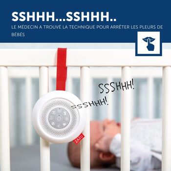Suzy The Baby Shusher – Aide au sommeil et sucette pour bébé | 7 mélodies apaisantes, dont Heartbeat et White Noise | Machine sonore en déplacement avec capteur de cri | Volume variable | Arrêt automatique 4