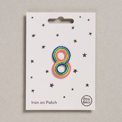 Patch termoadesive - Confezione da 6 - Numero arcobaleno - Otto