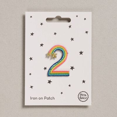 Patch termoadesive - Confezione da 6 - Numero arcobaleno - Due