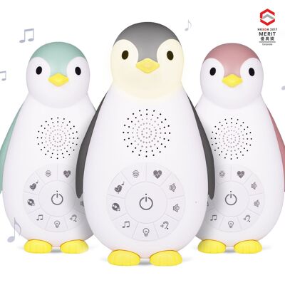 ZOË el pingüino - máquina de sonido con altavoz inalámbrico y luz nocturna