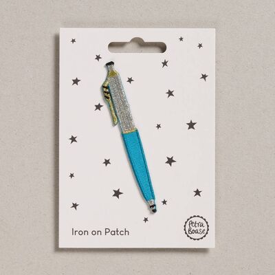 Iron on Patch - Pack of 6 - Ballpoint Pen Teal