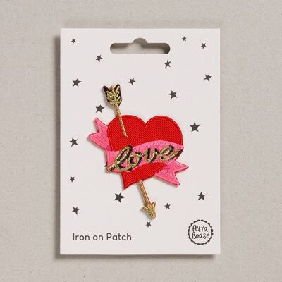 Iron on Patch - Pack of 6 - Love Heart with Arrow