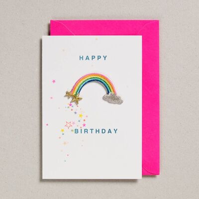 Aufnäherkarten – Packung mit 6 – Happy Birthday Rainbow