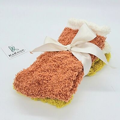 PACK OF 2 PAIRS OF COMFORT SOCKS | Mustard and Sienna