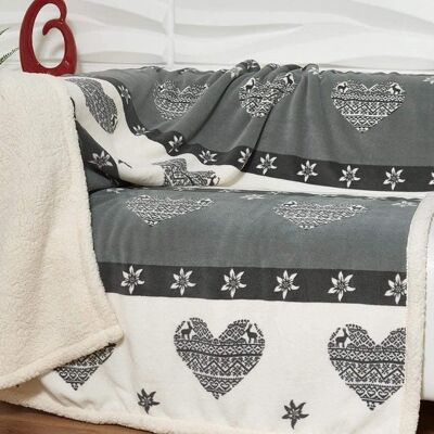 REVERSIBLE DOUBLE THICKNESS BLANKET | HEARTS
