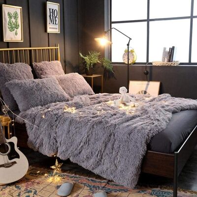 FAUX FUR BEDSPREAD | GREY