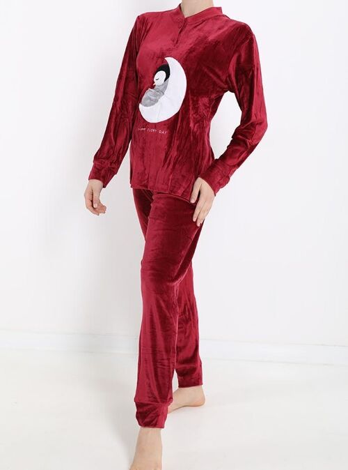 PYJAMA FEMME 2PCES BORDEAUX | PIERROT