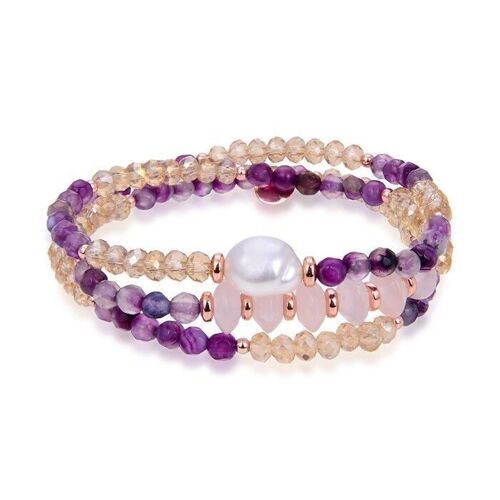 Pulsera Ason De Plata De Ley 925 Con Baño Oro Rosa De 18 Quilates Y Circonita Multicolor.