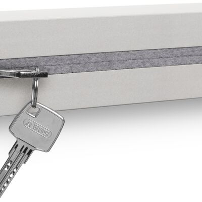 Schlüsselbrett mit Ablage aus Beton "light edition" 33x6x5 cm, Grau