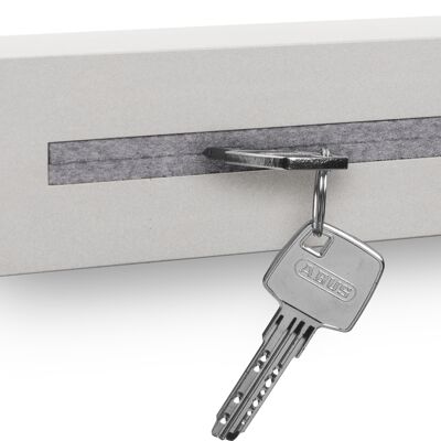 Schlüsselbrett mit Ablage aus Beton "light edition" 33x6x5 cm, Grau