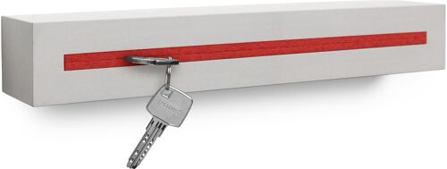 Schlüsselbrett mit Ablage aus Beton "light edition" 33x6x5 cm, Rot