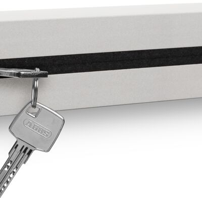 Key holder with shelf made of concrete "light edition" 33x6x5 cm, black
