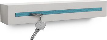 Porte-clés avec étagère en béton "light edition" 33x6x5 cm, turquoise 1