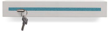 Porte-clés avec étagère en béton "light edition" 33x6x5 cm, turquoise 3