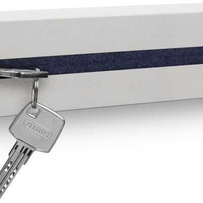 Key holder with shelf made of concrete "light edition" 33x6x5 cm, dark blue