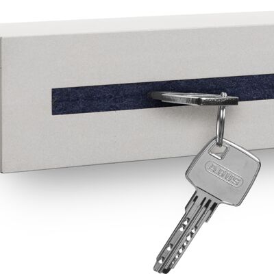 Key holder with shelf made of concrete "light edition" 33x6x5 cm, dark blue