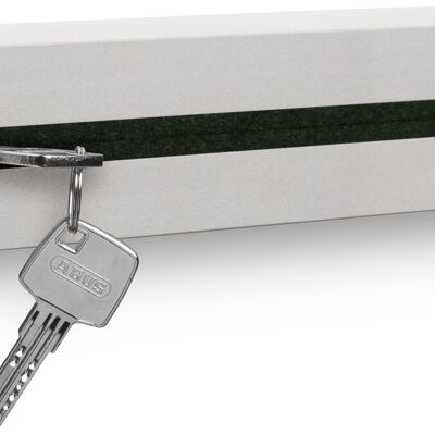 Key holder with shelf made of concrete "light edition" 33x6x5 cm, dark green