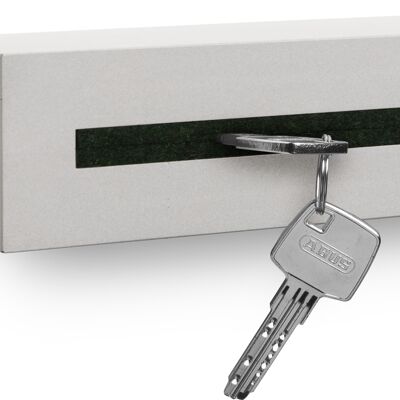 Key holder with shelf made of concrete "light edition" 33x6x5 cm, dark green