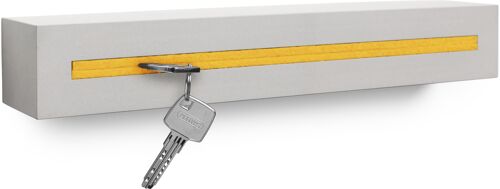 Schlüsselbrett mit Ablage aus Beton "light edition" 33x6x5 cm, Gelb
