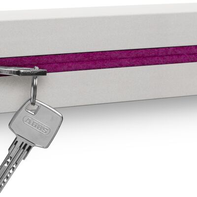 Key holder with shelf made of concrete "light edition" 33x6x5 cm, pink