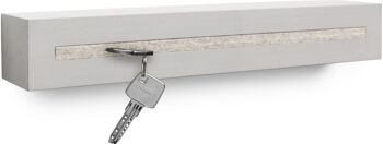 Porte-clés avec étagère en béton "light edition" 33x6x5 cm, blanc chiné 1