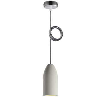 Suspension 1 ampoule light edition 7,5 x 16 cm, suspension salon avec câble textile coton 1