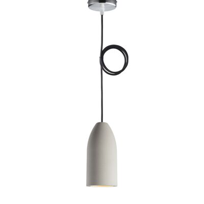 Lámpara de techo salón edición luz colgante 7,5 x 16 cm, lámpara colgante 1 llama con cable textil negro