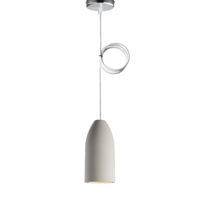 Hanging lamp living room light edition 7.5 x 16 cm, pendant light 1 bulb with textile cable white